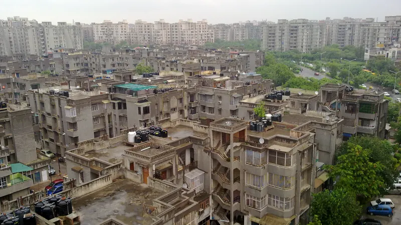 DDA flats in Delhi seen from a rooftop