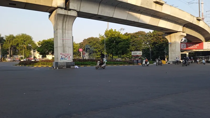 Elevated metro track at Assembly station in Hyderabad