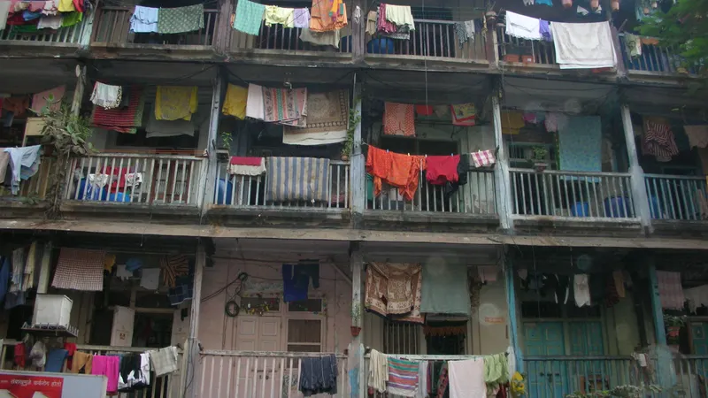 An old chawl building in Mumbai