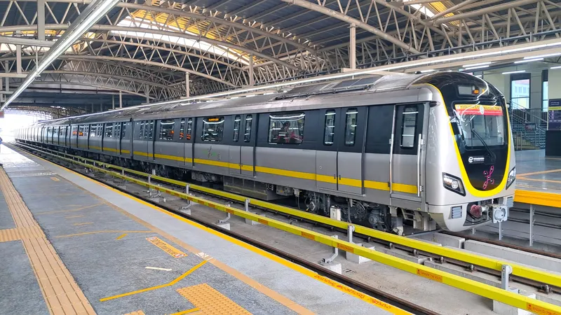 A Namma Metro Yellow Line train in Bengaluru