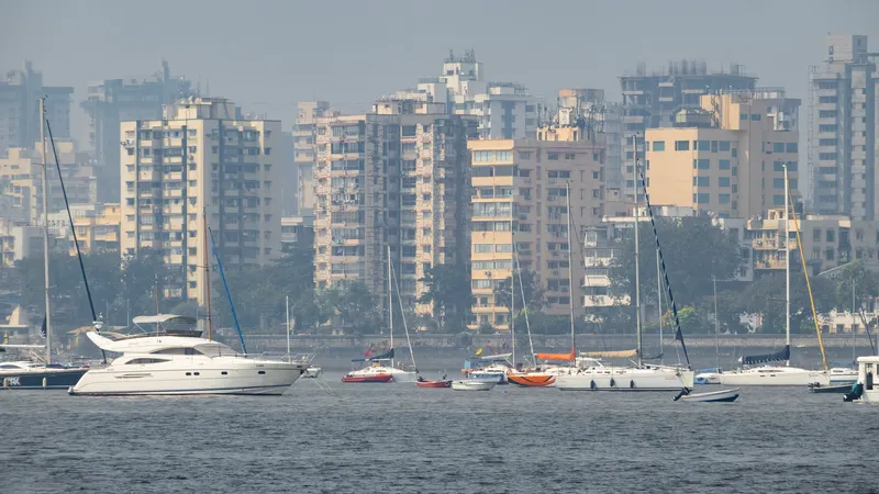 Mumbai's skyline seen from the sea